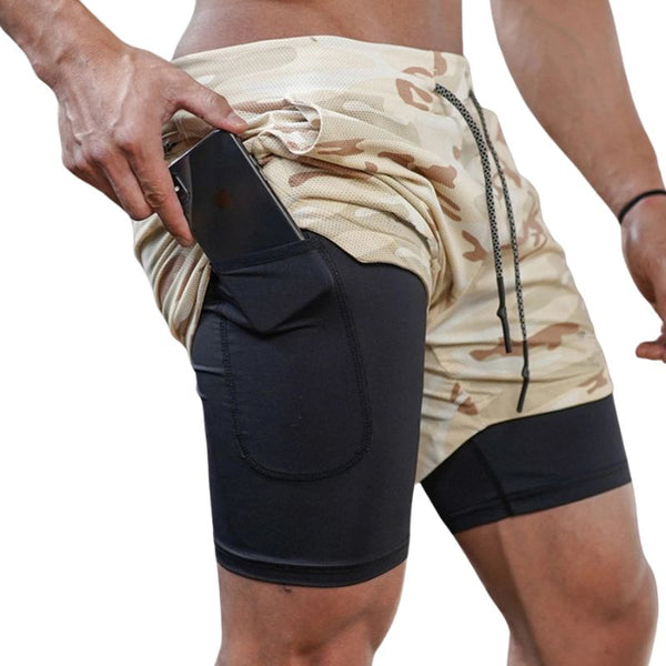 Shorts de Corrida Masculino 2 em 1