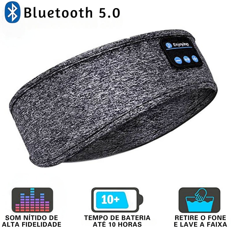 Máscara para Dormir e Treinar com fone Bluetooth